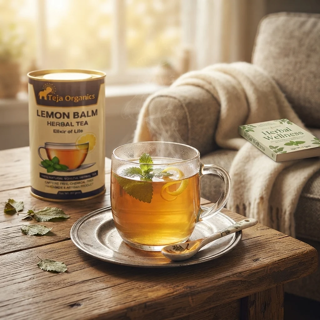 lemon-balm-tea-gallery2-1784371169515.webp Lemon Balm Herbal Tea 50 gm | 100% Pure Lemon Balm Leaves | Caffeine Free Herbal Tea | Support relaxation | Stress relief | Restful sleep | Digestive comfort | Elixir of Life