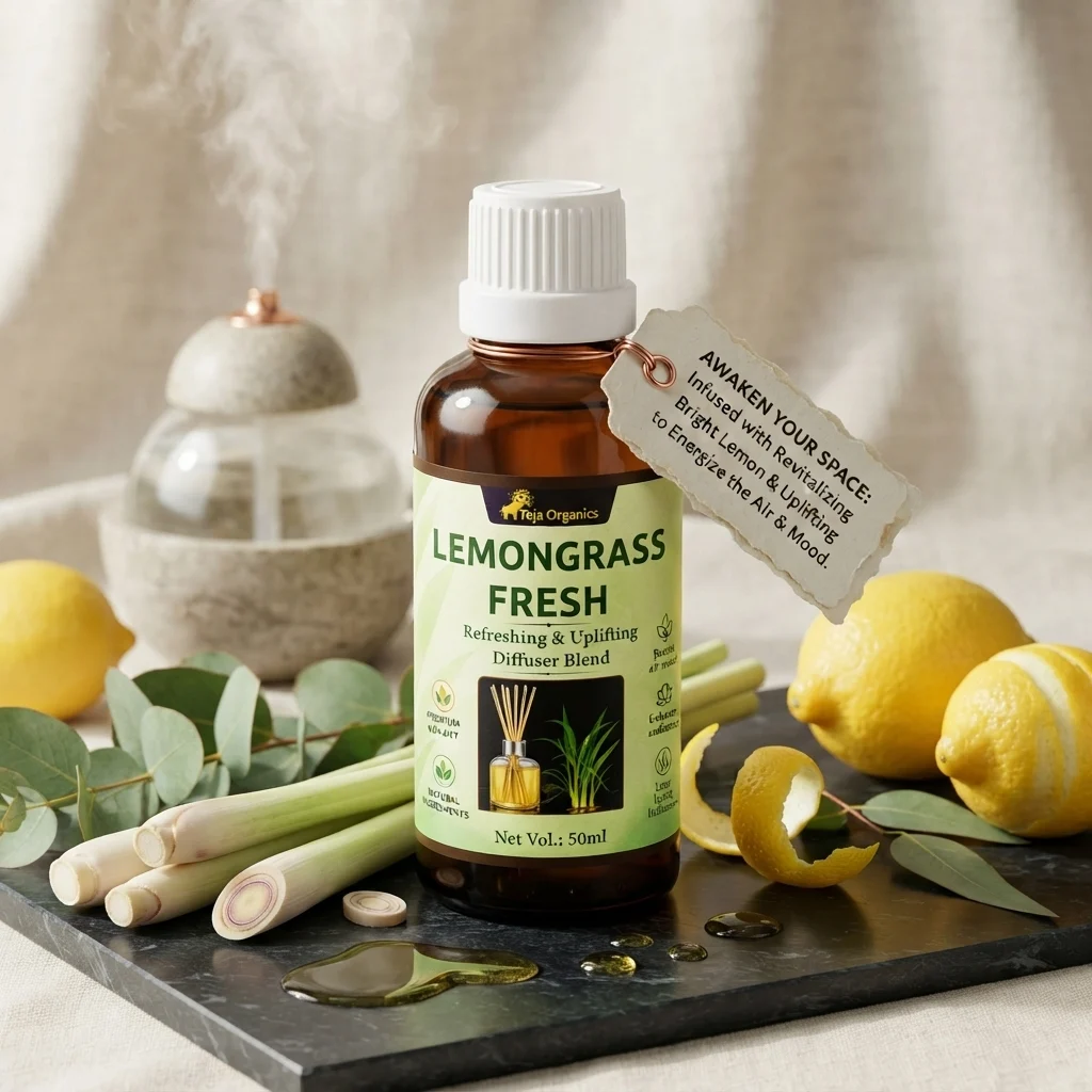 Lemon Grass Fresh Reed Diffuser Oil 50ml |Refresh | Energize | Revitalize | Inspired by Nature | Crafted for Wellbeing.