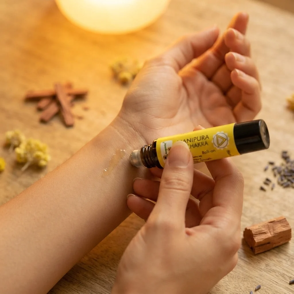 Manipura Chakra Roll-On (Solar Plexus Chakra) 10 ml | Aromatherapy Roll-On for Courage & Strength | External Use