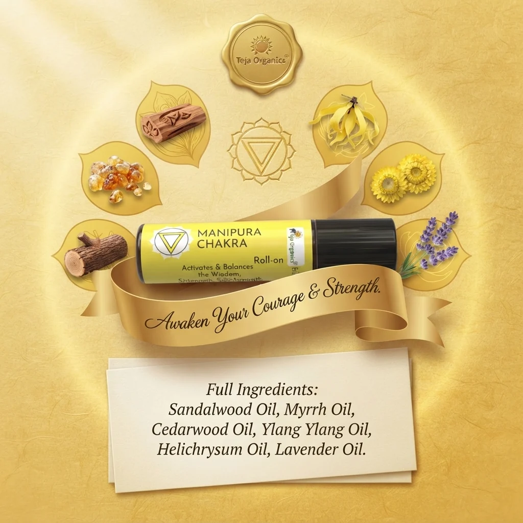 Manipura Chakra Roll-On (Solar Plexus Chakra) 10 ml | Aromatherapy Roll-On for Courage & Strength | External Use