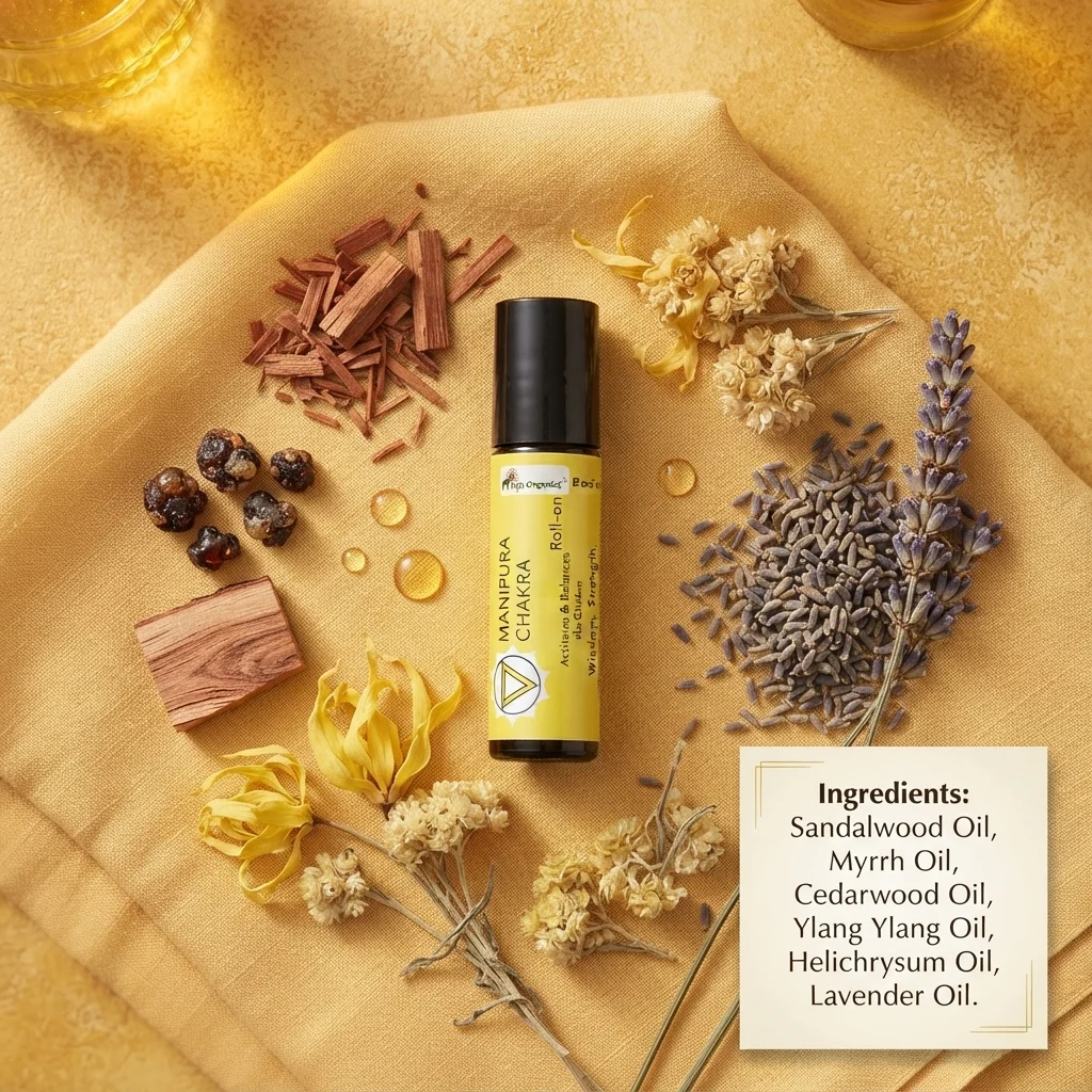 Manipura Chakra Roll-On (Solar Plexus Chakra) 10 ml | Aromatherapy Roll-On for Courage & Strength | External Use