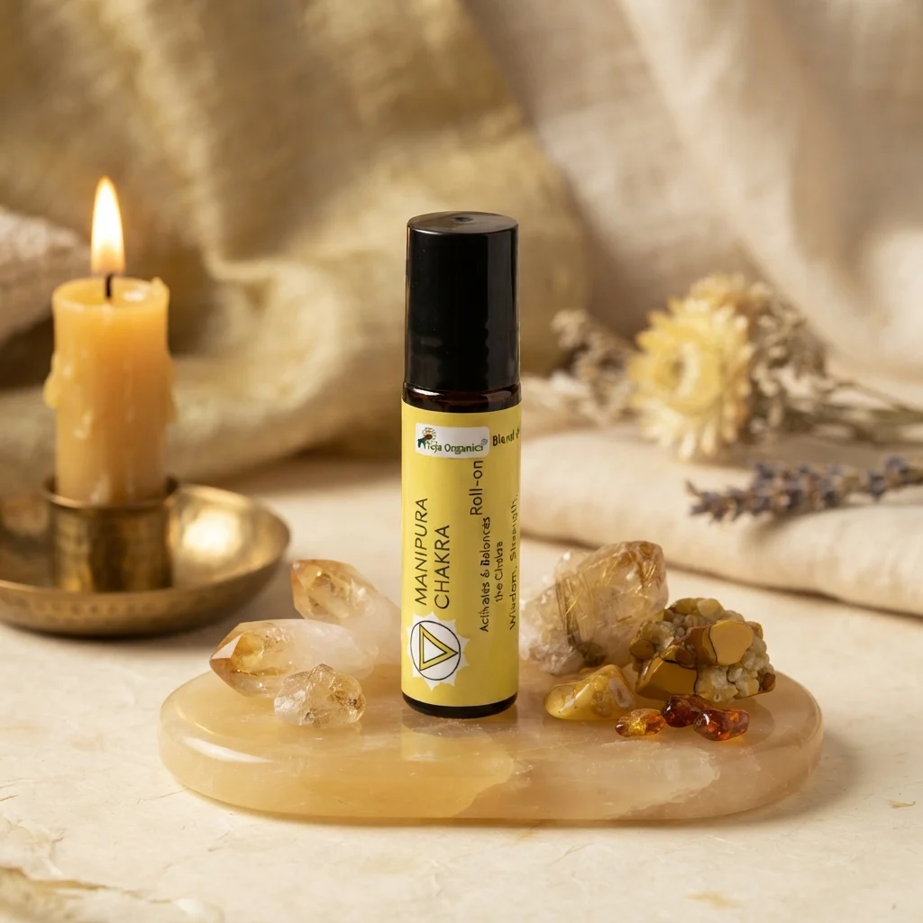 Manipura Chakra Roll-On (Solar Plexus Chakra) 10 ml | Aromatherapy Roll-On for Courage & Strength | External Use