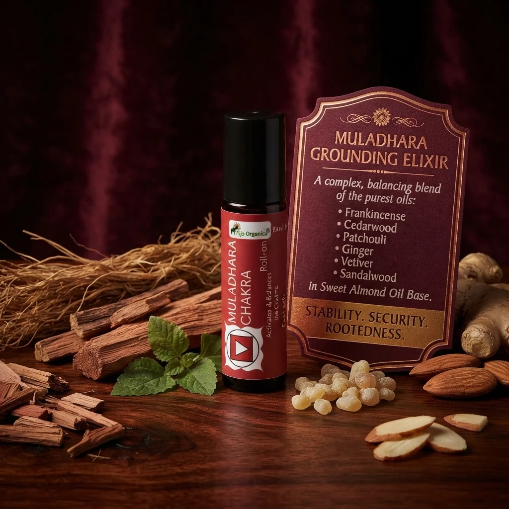 Muladhara Chakra Roll-On (Root Chakra) 10 ml | Aromatherapy Roll-On for Grounding & Stability | Easy-Apply Meditation Oil | External Use