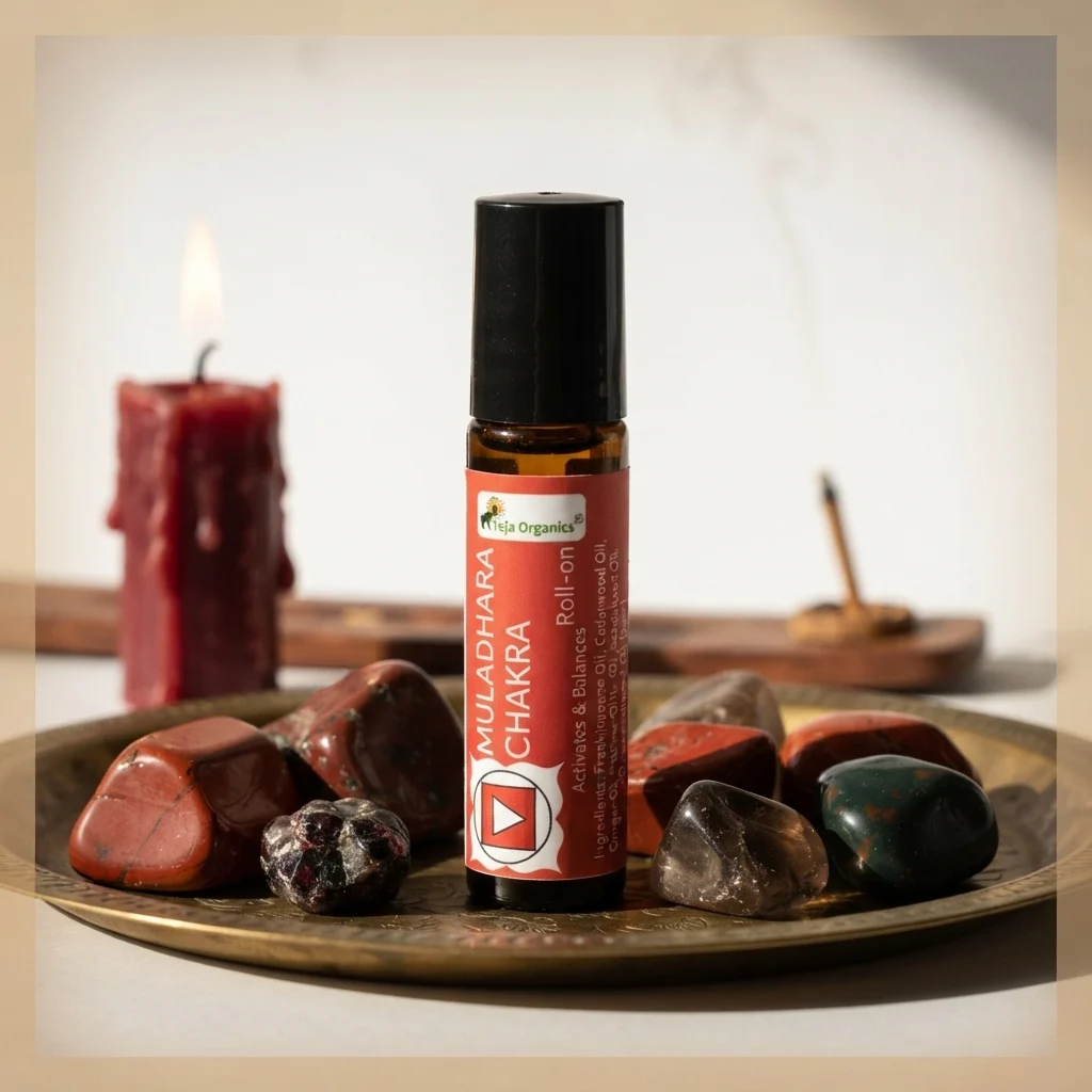 Muladhara Chakra Roll-On (Root Chakra) 10 ml | Aromatherapy Roll-On for Grounding & Stability | Easy-Apply Meditation Oil | External Use