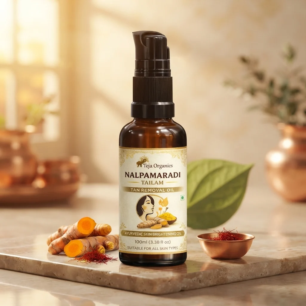 Nalpamaradi Tailam 100ml | Ayurvedic Skin Brightening Body Oil | Tan Removal, Pigmentation Care, Skin Glow | Turmeric Infused Oil | No Mineral Oil, No Parabens