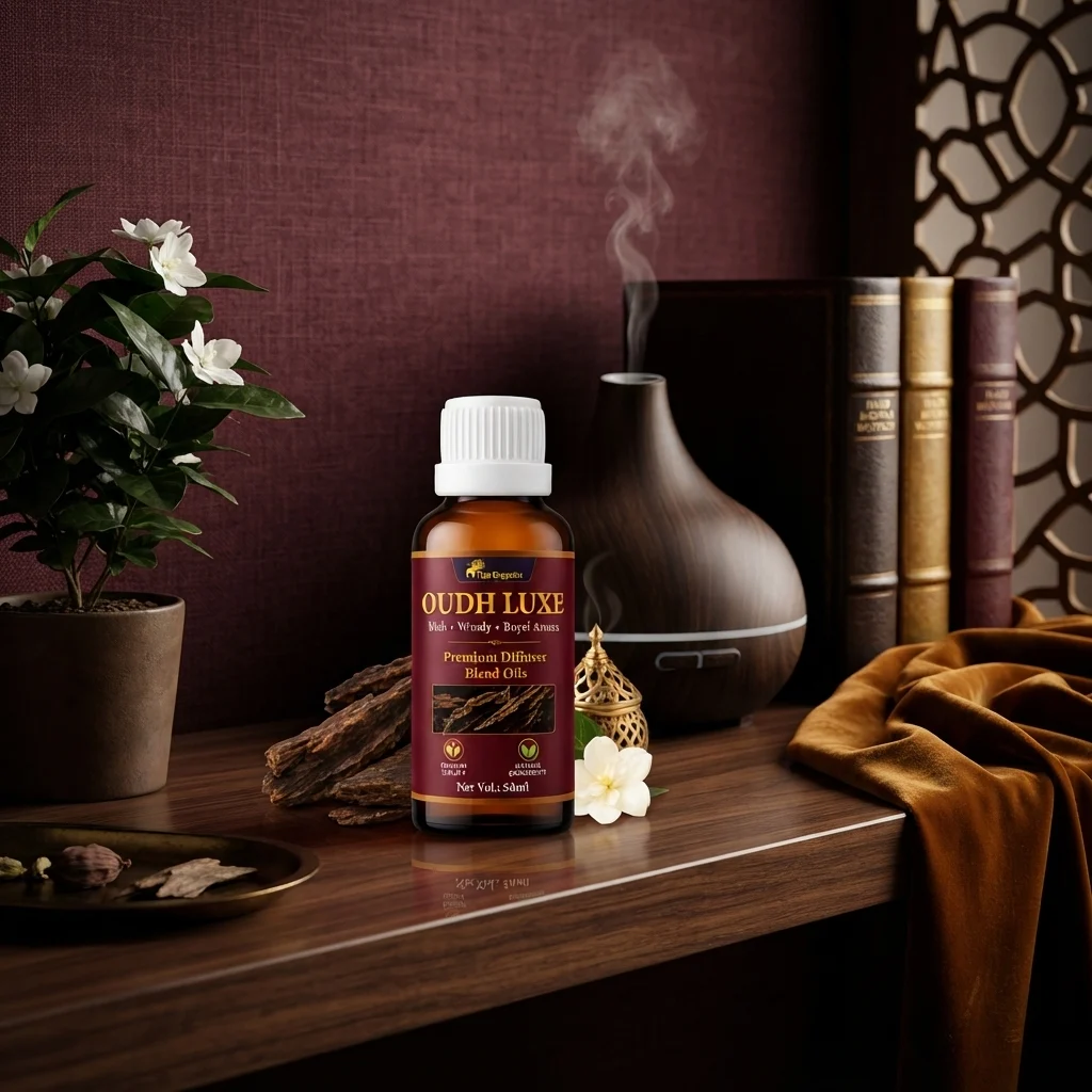 Oudh Luxe Reed Diffuser Oil 50ml | Rich | Woody | Royal Aroma | Long-lasting Rich Fragrance | Enhances mood & reduces stress