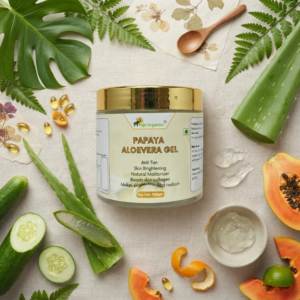Papaya Aloe Vera Gel 100g | Tan Removal & Skin Brightening  | Pigmentation Care, Hydration, Glowing Skin | No Parabens, No Sulphates