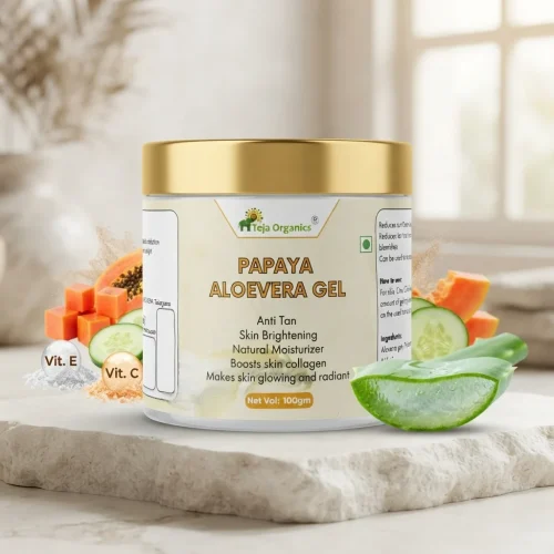 Papaya Aloe Vera Gel 100g | Tan Removal & Skin Brightening  | Pigmentation Care, Hydration, Glowing Skin | No Parabens, No Sulphates