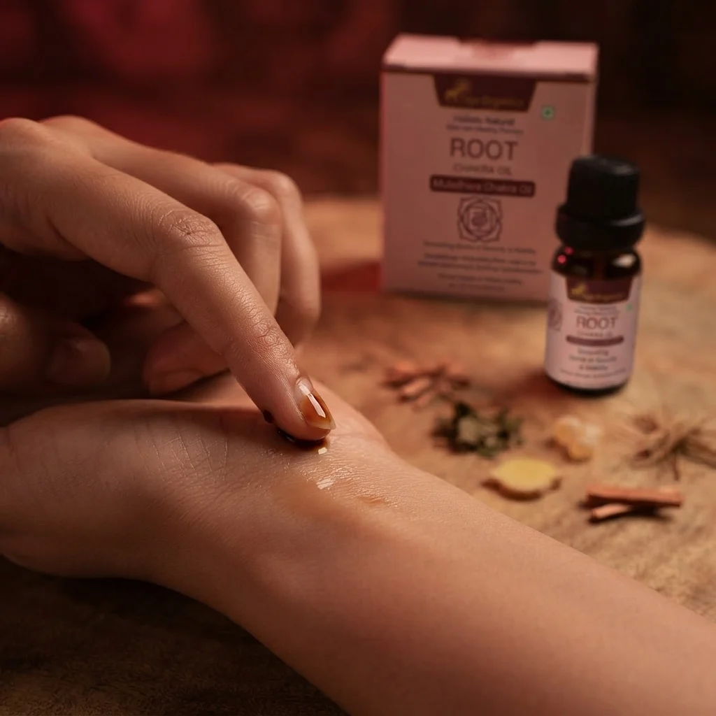 root-chakra-oil-gallery2-1784366326595.webp Root Chakra Oil (Muladhara Chakra) 15 ml | Aromatherapy Essential Oil Blend for Grounding, Sense of Security & Stability | External Use