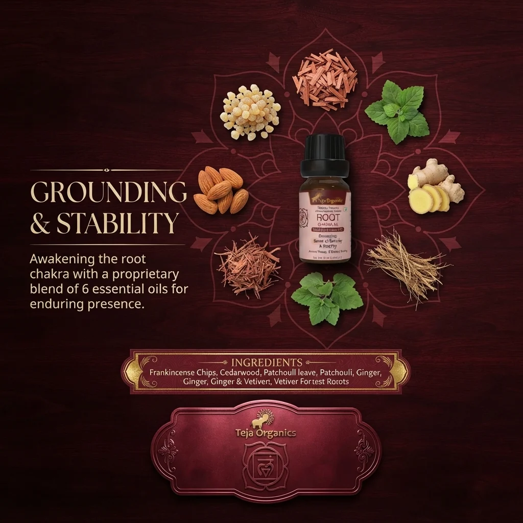 root-chakra-oil-gallery3-1784366330945.webp Root Chakra Oil (Muladhara Chakra) 15 ml | Aromatherapy Essential Oil Blend for Grounding, Sense of Security & Stability | External Use