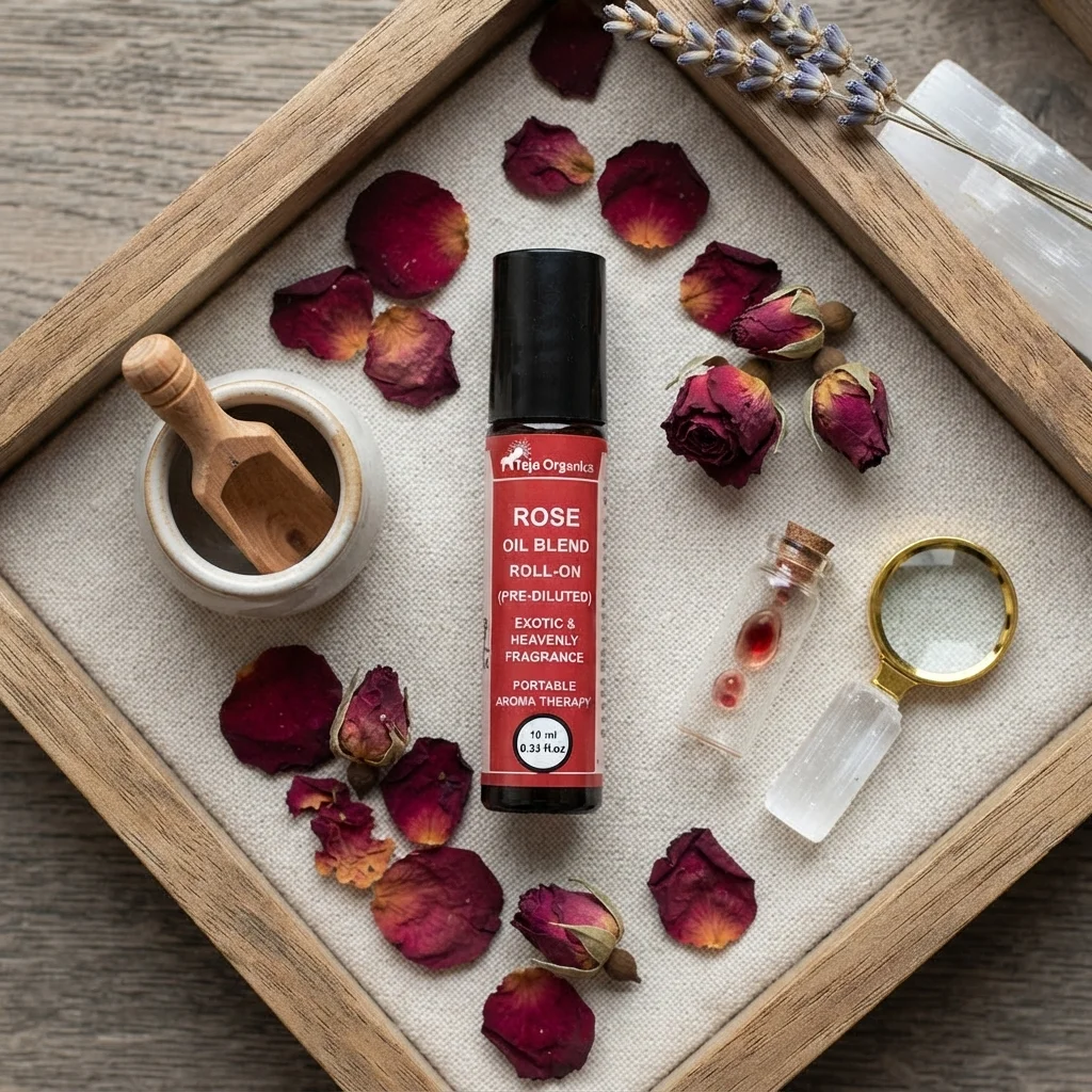 Rose Roll-On 10 ml | Rose Essential Oil Roll On | Floral Fragrance | Supports Relaxation | Skin Hydration | Mood Lifting