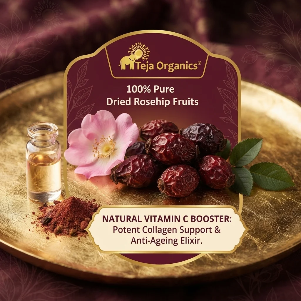 Rosehip Tea 50 gm | 100% Pure Rosehip Herbal Tea | Nature's Vitamin 'C' Brew | Helps to promote collagen | Rich in Anti Oxidants | Anti-Ageing | Helps to reduce Wrinkles & Fine Lines