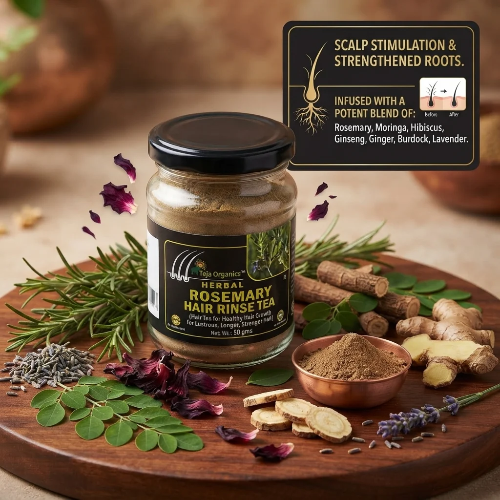 Rosemary Hair Rinse Tea 50g | Herbal Hair Care |  Scalp Stimulation |  Strengthens Roots | Reduces Hair Fall | Hair Growth | Adds Shine |  No Chemicals