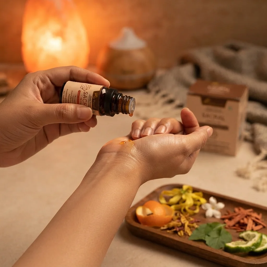 sacral-chakra-oil-gallery2-1784366408435.webp Sacral Chakra Oil (Swadhisthana Chakra) 15 ml | Aromatherapy Essential Oil Blend for Sensuality , Creativity, Pleasure & Relationship | External Use
