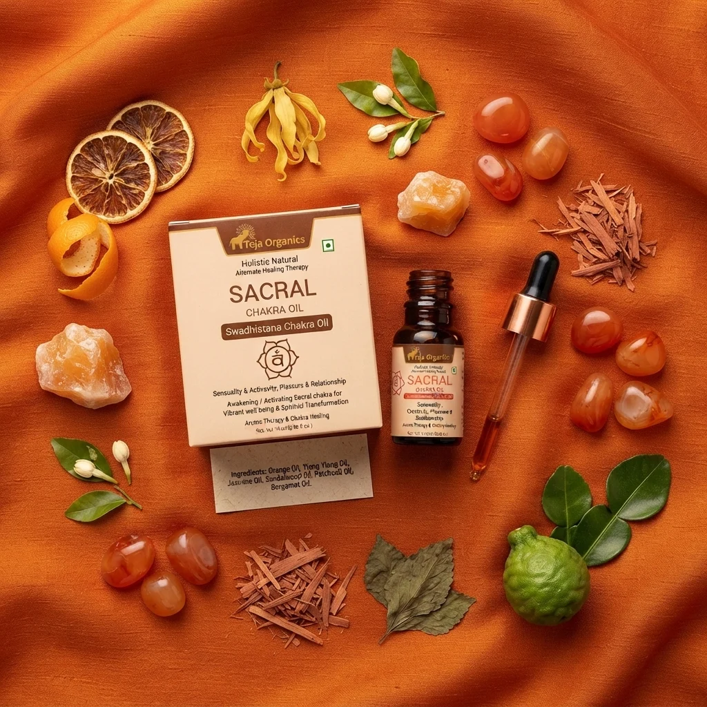 sacral-chakra-oil-gallery4-1784366416778.webp Sacral Chakra Oil (Swadhisthana Chakra) 15 ml | Aromatherapy Essential Oil Blend for Sensuality , Creativity, Pleasure & Relationship | External Use