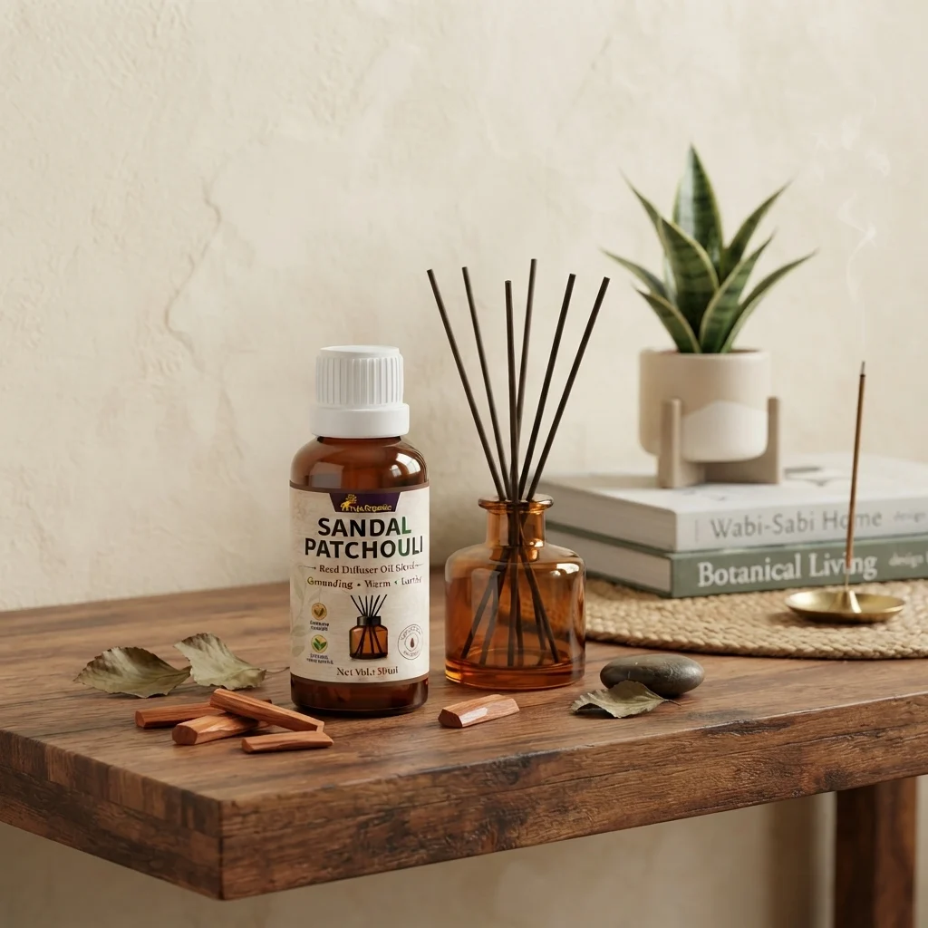 Sandal Patchouli Reed Diffuser Oil 50ml | Grounding | Warm | Earthy | Promotes relaxation & emotional balance