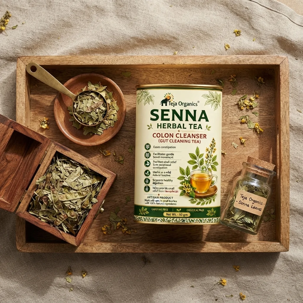senna-tea-gallery4-1784371109341.webp Senna Tea 50 gm | 100% Pure Senna Leaves | Caffeine Free Herbal Tea | Traditionally Used for Digestive Regularity & Constipation | Colon Cleanser