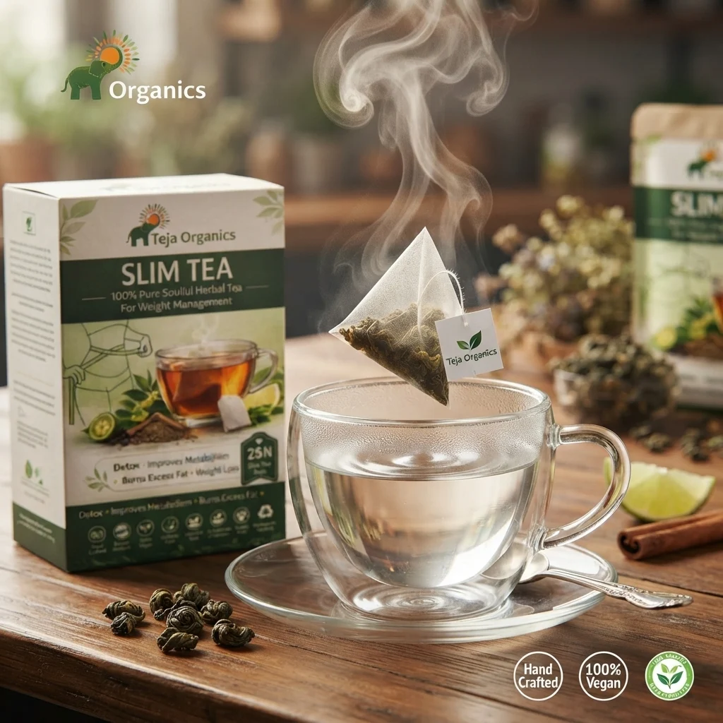 slim-tea-bags-gallery2-1784369936263.webp Slim Tea Bags 25 Nos | Improves Metabolism | Promotes Healthy Digestion | Burns Excess Fat | Sheds extra Kilos effortlessly | Weight Management | Detox | Caffeine Free