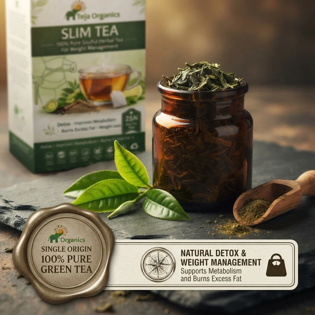 slim-tea-bags-gallery3-1784369941971.webp Slim Tea Bags 25 Nos | Improves Metabolism | Promotes Healthy Digestion | Burns Excess Fat | Sheds extra Kilos effortlessly | Weight Management | Detox | Caffeine Free
