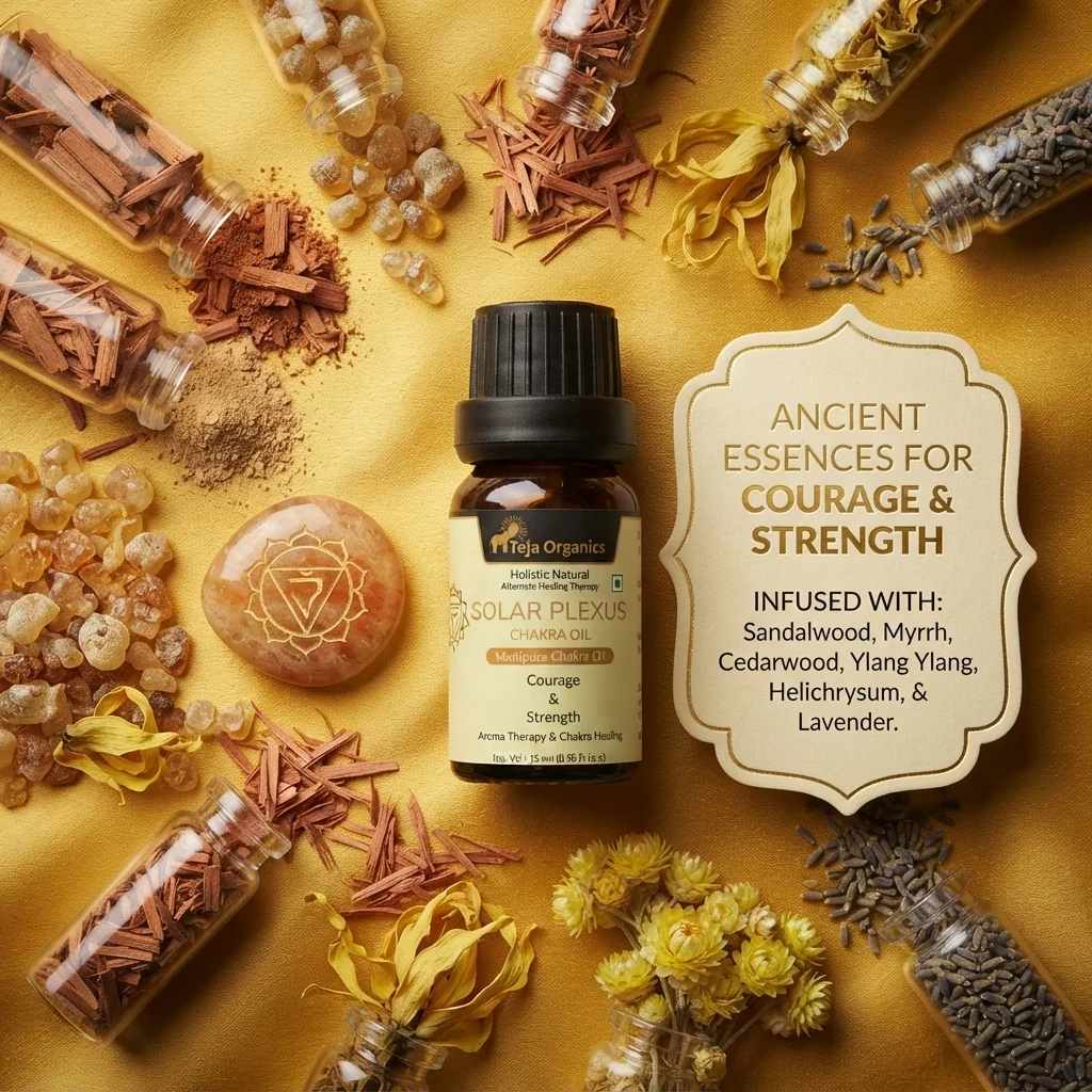 Solar Plexus Chakra Oil (Manipura Chakra) 15 ml | Aromatherapy Essential Oil Blend for Courage & Strength  | Helps to feel Assertive and Confident to make Decisions