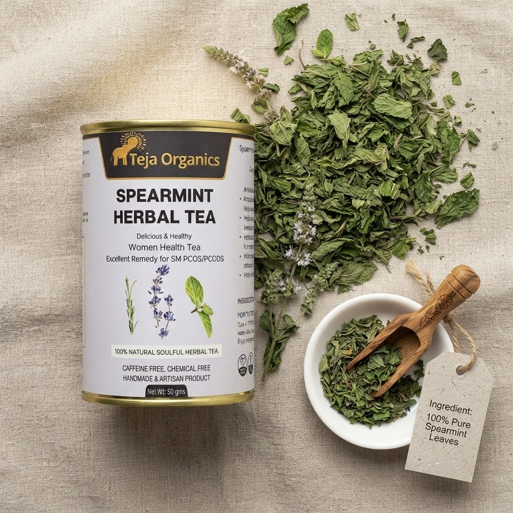 Spearmint Tea 50 gm | Women Health Tea, Excellent Remedy for SM PCOS/PCODS | Helps to stop painful menstrual cramps boost energy | Helps cure ovarian dysfunction |  Regulates menstrual cycle.