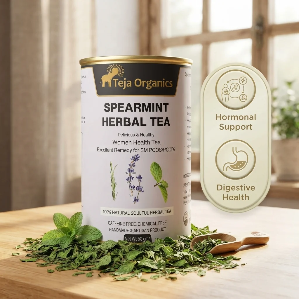 Spearmint Tea 50 gm | Women Health Tea, Excellent Remedy for SM PCOS/PCODS | Helps to stop painful menstrual cramps boost energy | Helps cure ovarian dysfunction |  Regulates menstrual cycle.