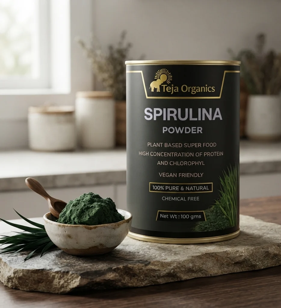 spirulina-powder-hero-1784370352883.webp Spirulina Powder | 100% Natural Superfood | High Concentration Of Protien And Chlorophyl | Rich in Plant Protein, Vitamins & Minerals | Supports Daily Nutrition & Wellness