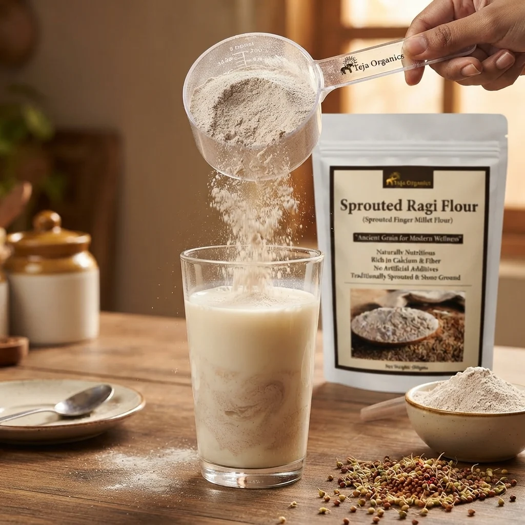 Sprouted Ragi Flour (Sprouted Finger Millet Flour) 500 gms