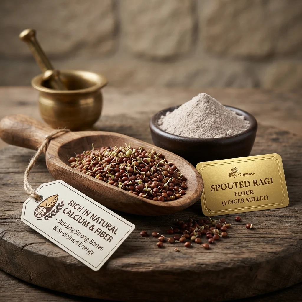 Sprouted Ragi Flour (Sprouted Finger Millet Flour) 500 gms