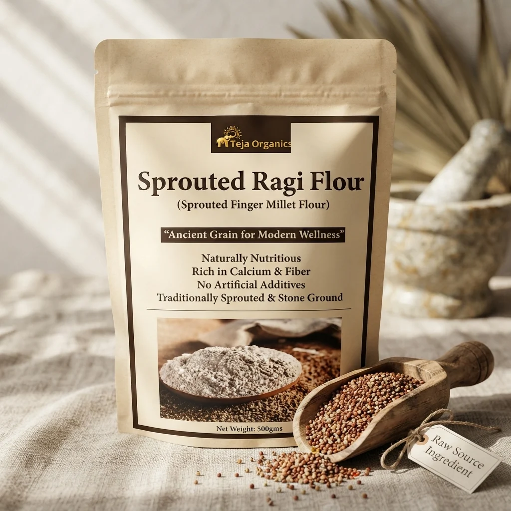 Sprouted Ragi Flour (Sprouted Finger Millet Flour) 500 gms