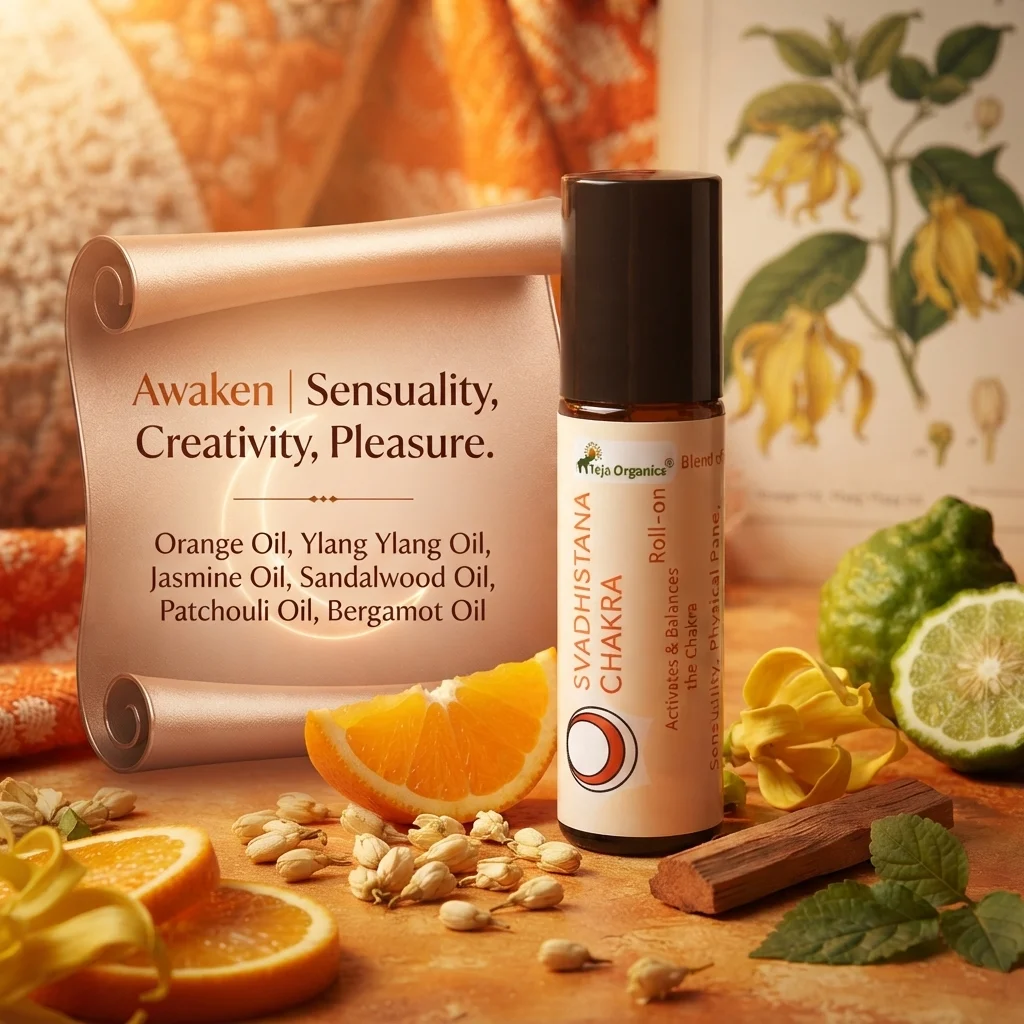 Swadhisthana Chakra Roll-On (Sacral Chakra) 10 ml | Aromatherapy Roll-On for Sensuality , Creativity, Pleasure & Relationship | External Use