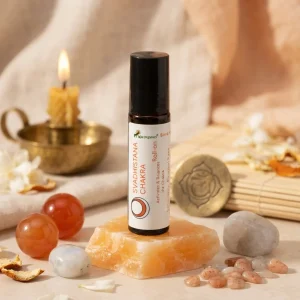 swadhisthana-chakra-rollon-hero-1784366701326.webp Swadhisthana Chakra Roll-On (Sacral Chakra) 10 ml | Aromatherapy Roll-On for Sensuality , Creativity, Pleasure & Relationship | External Use