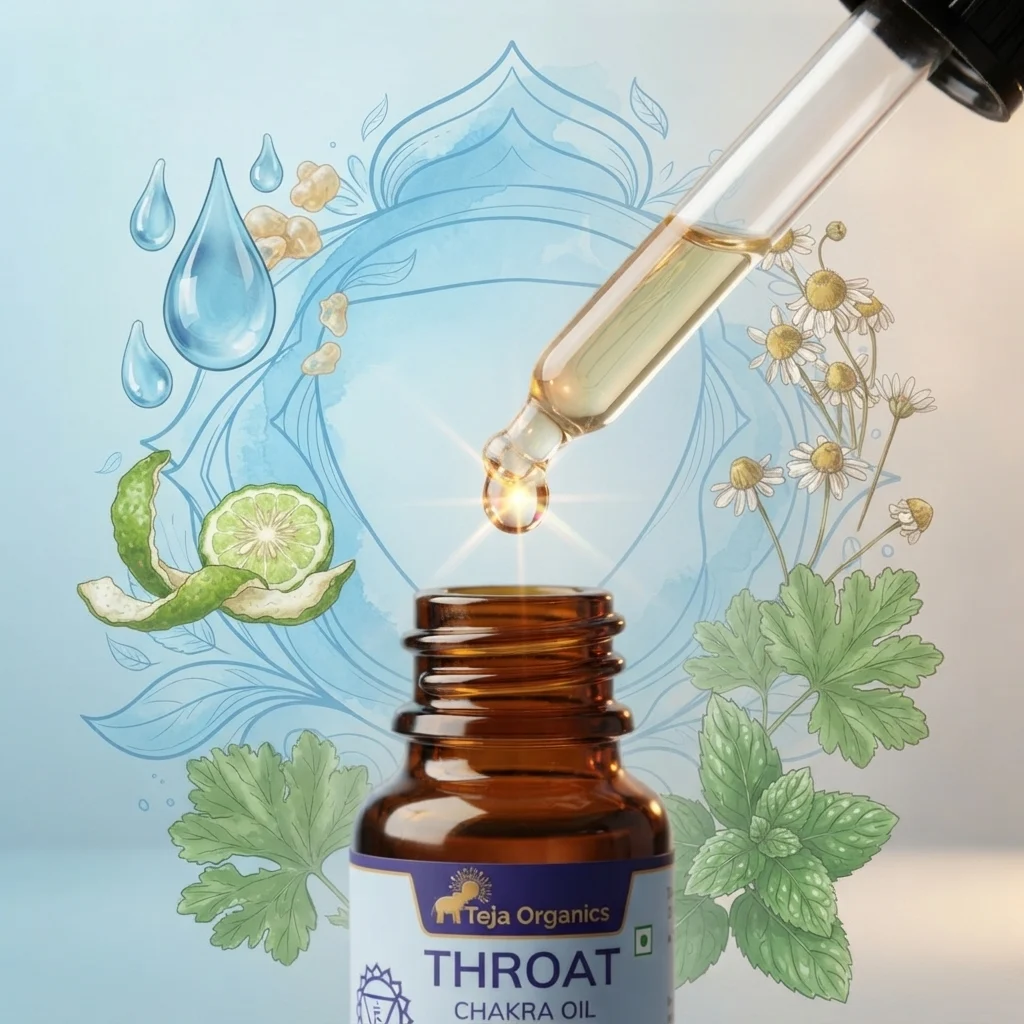 Throat Chakra Oil (Vishuddha Chakra) 15 ml | Aromatherapy Essential Oil Blend for Expression, Communication & Authenticity | External Use