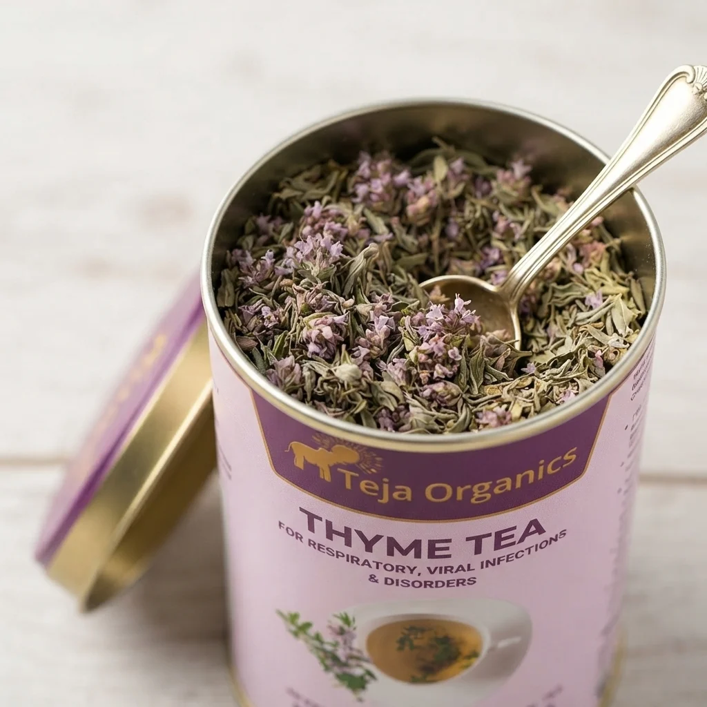 Thyme Tea 50 gm | 100% Pure Thyme Leaves | Caffeine Free Herbal Tea | Support respiratory wellness and throat comfort | Excellent alternative to normal tea