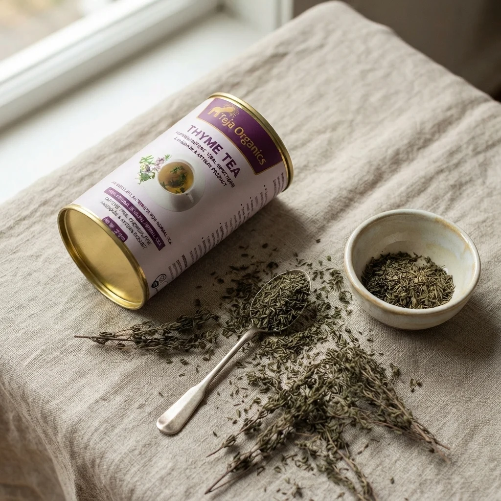 Thyme Tea 50 gm | 100% Pure Thyme Leaves | Caffeine Free Herbal Tea | Support respiratory wellness and throat comfort | Excellent alternative to normal tea