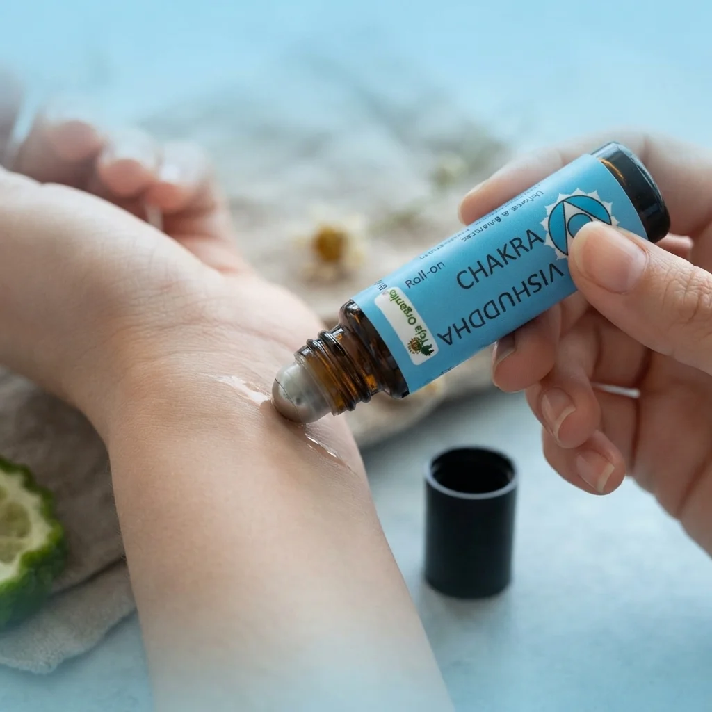 Vishuddha Chakra Roll-On (Throat Chakra) 10 ml | Aromatherapy Roll-On for Expression, Communication & Authenticity | External Use