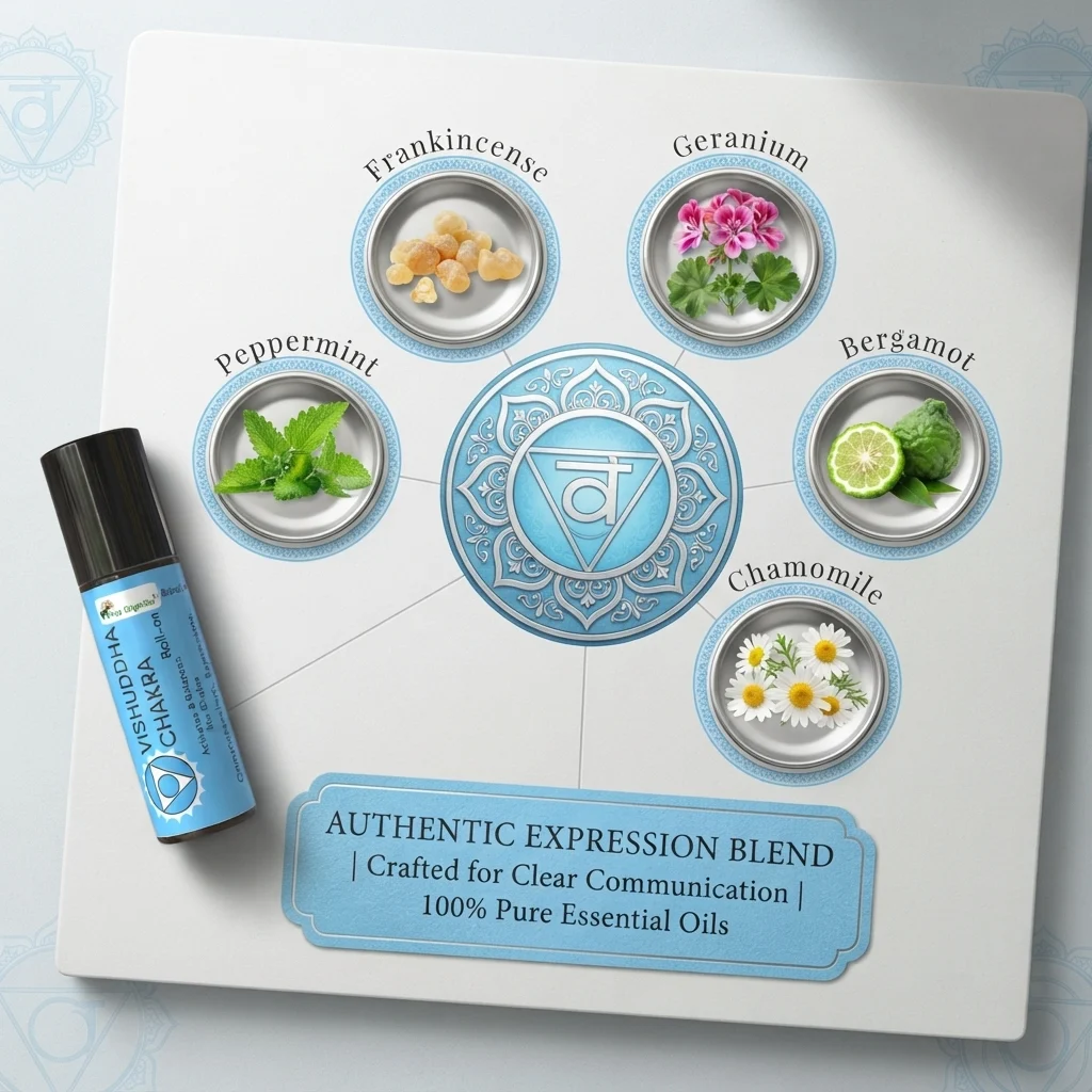 Vishuddha Chakra Roll-On (Throat Chakra) 10 ml | Aromatherapy Roll-On for Expression, Communication & Authenticity | External Use