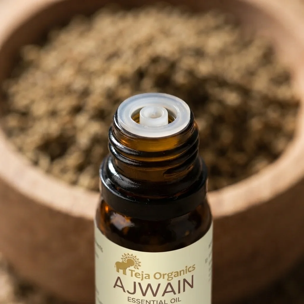 Ajwain Essential Oil 15ml | 100% Pure Natural | Digestive comfort | Muscle relaxation |Respiratory support | Relief from Ear & Tooth ache, Common cold & Congestion | Aromatherapy