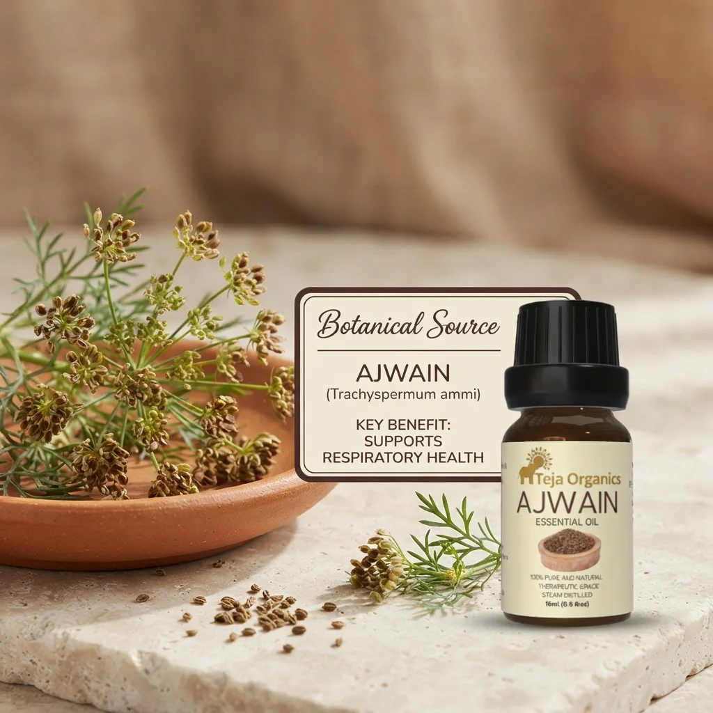Ajwain Essential Oil 15ml | 100% Pure Natural | Digestive comfort | Muscle relaxation |Respiratory support | Relief from Ear & Tooth ache, Common cold & Congestion | Aromatherapy