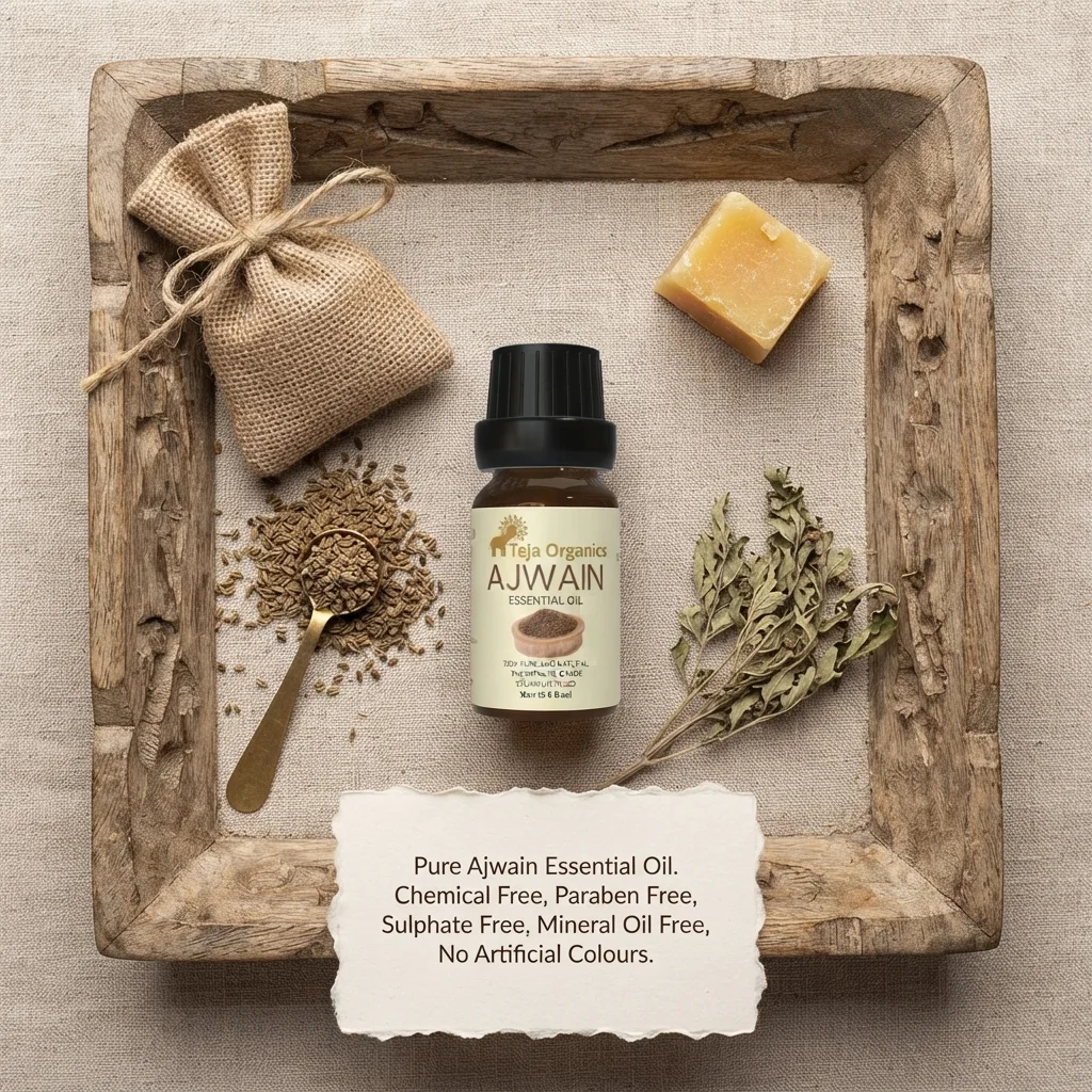 Ajwain Essential Oil 15ml | 100% Pure Natural | Digestive comfort | Muscle relaxation |Respiratory support | Relief from Ear & Tooth ache, Common cold & Congestion | Aromatherapy