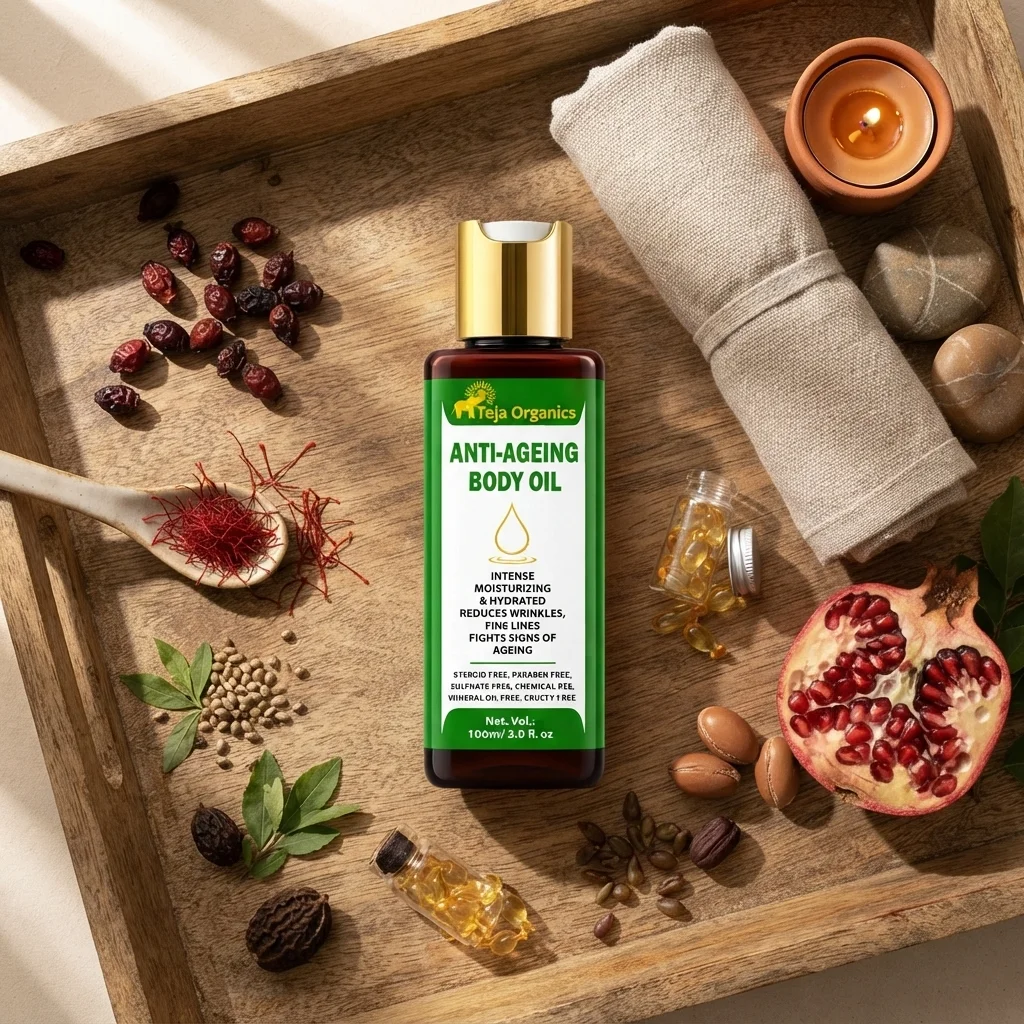 Anti-Ageing Body Oil 100ml | Intense Moisturizing | Hydrating | Reduces Wrinkles, Fine Lines | Fights Signs of Ageing | Firms up skin | Radiant, Glowing & Youthful skin.
