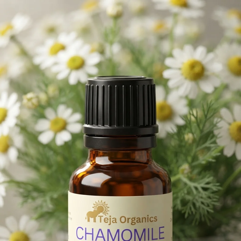 Chamomile Essential Oil 15ml |  Sweet, Floral and Herbaceous scent | Moisturizing | Soothing, Calming and Relaxing | Induces sleep | Eases pains and Ache | Good for sensitive and Dry skin