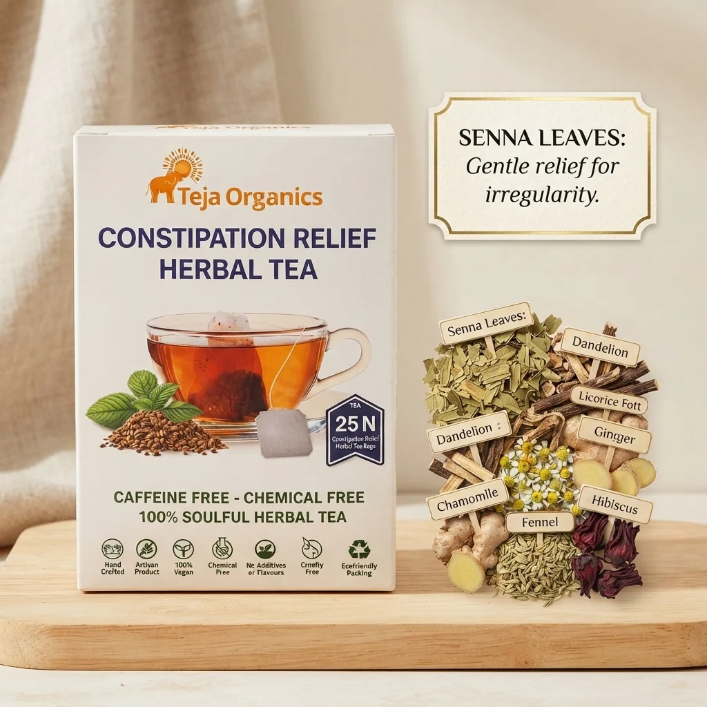 Constipation Relief 25 Tea Bags |  Supports Bowel Regularity & Gut Health Bell Comfort, Lubricate the Intestines Helps to improve Bowel movement Helps to reduce stomach cramps & Bloating