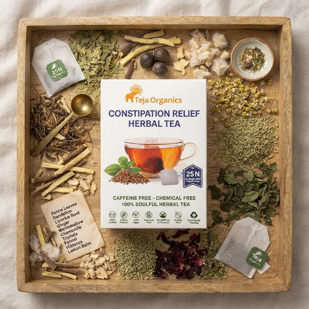 Constipation Relief 25 Tea Bags |  Supports Bowel Regularity & Gut Health Bell Comfort, Lubricate the Intestines Helps to improve Bowel movement Helps to reduce stomach cramps & Bloating