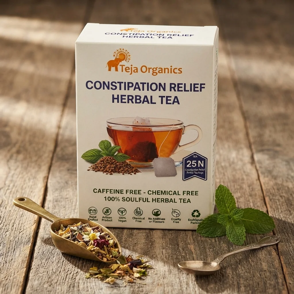 Constipation Relief 25 Tea Bags |  Supports Bowel Regularity & Gut Health Bell Comfort, Lubricate the Intestines Helps to improve Bowel movement Helps to reduce stomach cramps & Bloating