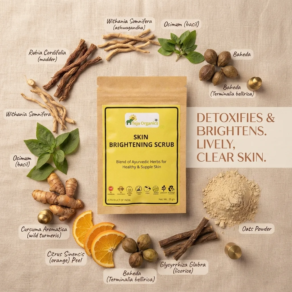Skin Brightening Scrub | Blend of Ayurvedic Herbs for Healthy & Supple Skin  (Pack of 3)