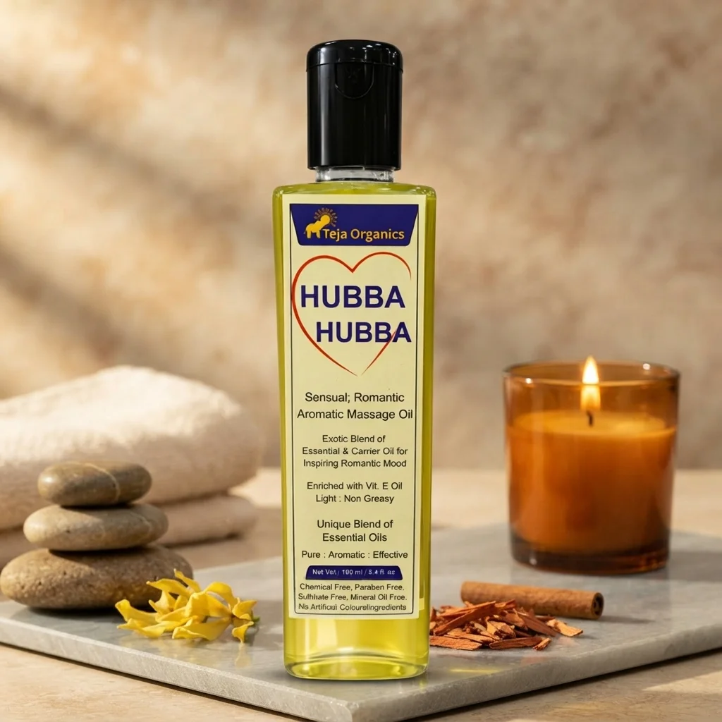Hubba Hubba Massage Oil 200ml | Romantic Body Massage Oil  |  Helps unwind and feel refreshed | Gives tingling, Stimulates circulation add Sensation | Rekindles passion | Non Greasy,  Non Sticky & Fast Absorbing