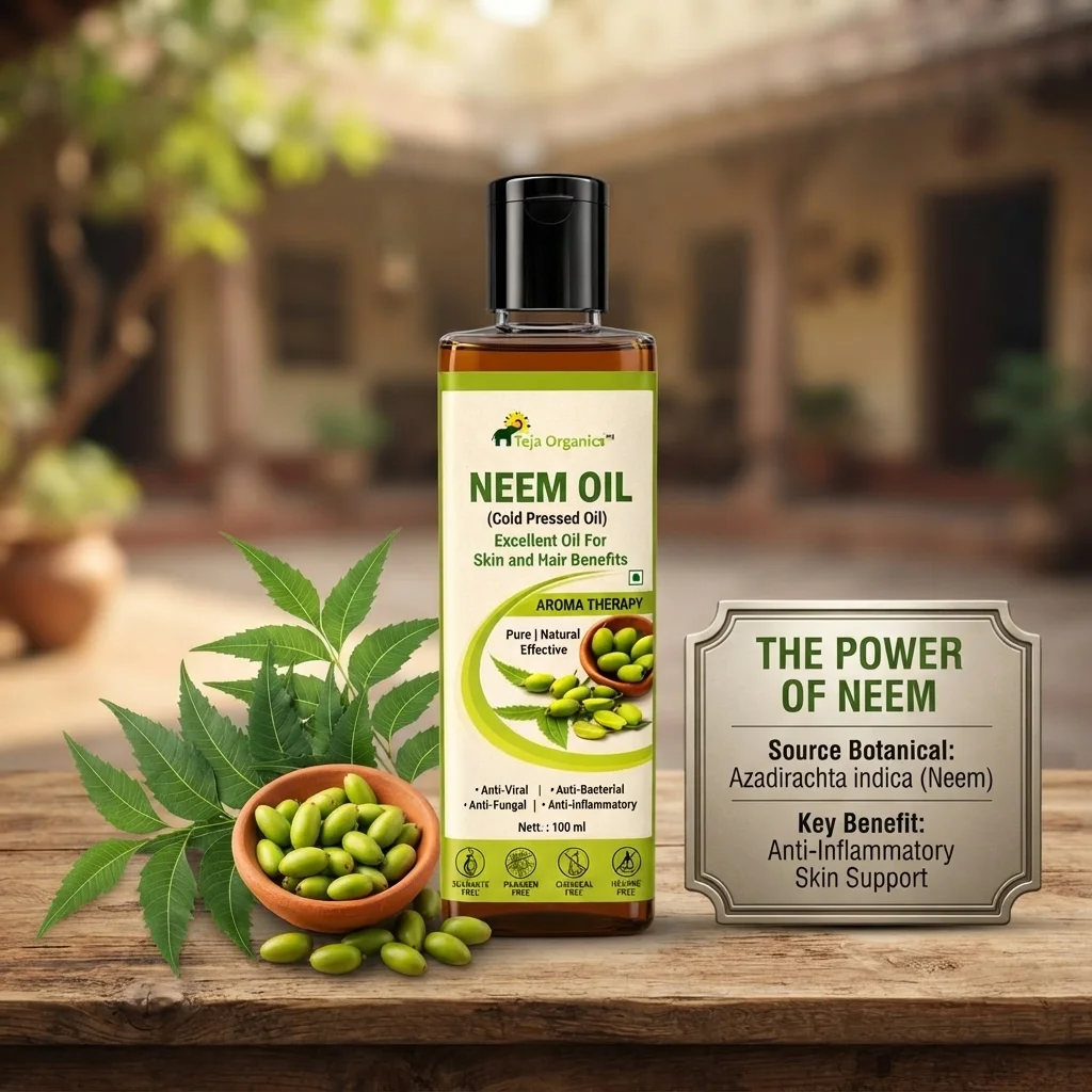 Neem Oil | Cold-pressed Unrefined | Skin and Hair Care | Help to clear acne, scars, pimples | Natural cure for Dandruff and Dry Scalp |