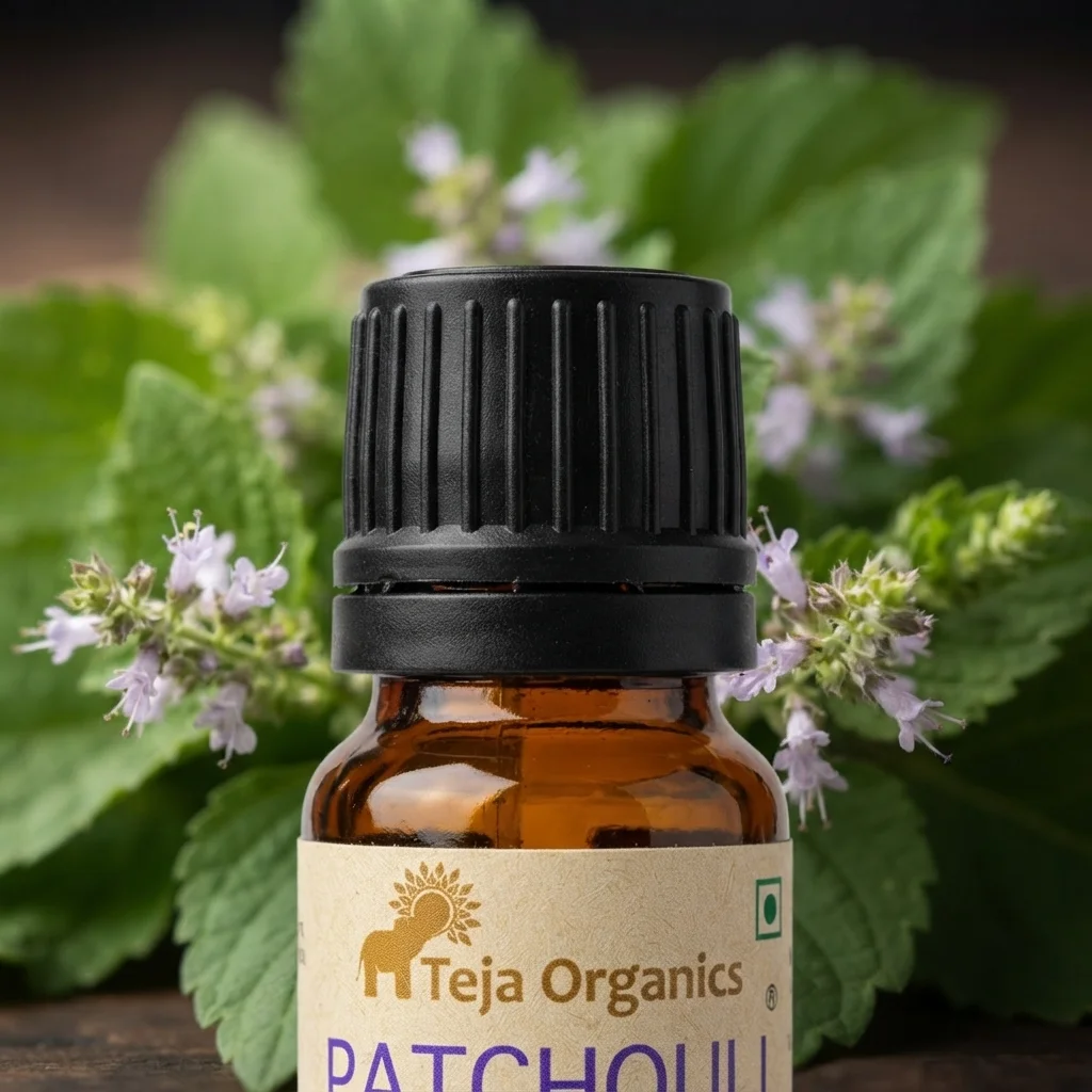 Patchouli Essential Oil 15ml | 100% Pure  & Natural |  Natural, earthy & musk perfume | Grounding and balancing aroma | Helps to reduce stress & anxiety | Skin care & Hair care | Massage, Diffuser, Bath, Inhalation, Aromatherapy | Skin care & Hair care.