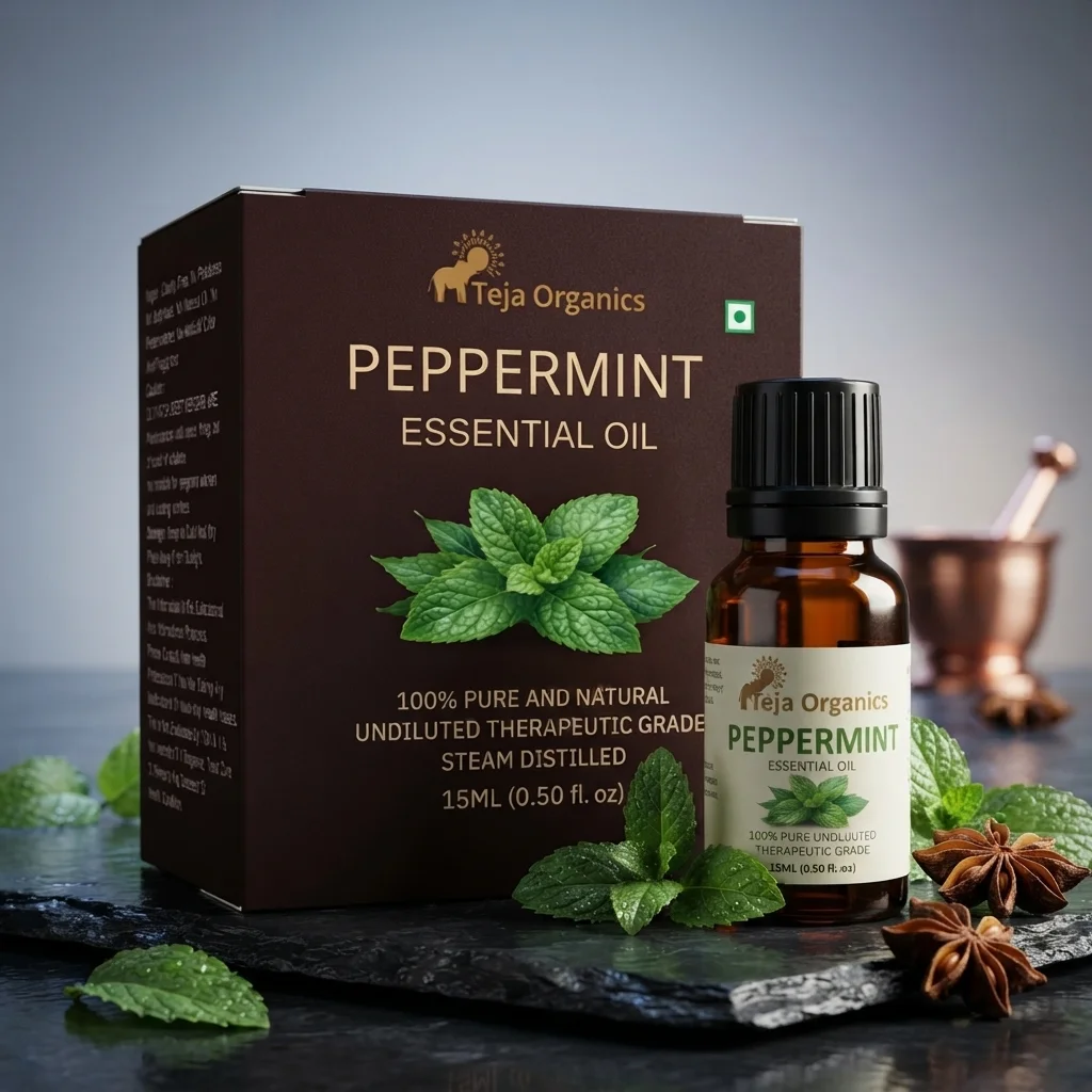 Peppermint Essential Oil 15ml | 100% Pure Natural Oil | Uplifting minty fragrance | Strong Cooling Effect | Provides instant freshness & relief | Energizing and Soothing | Skin care  | Hair care | Steam inhalation | Diffuser | Aromatherapy | Home Wellness Products